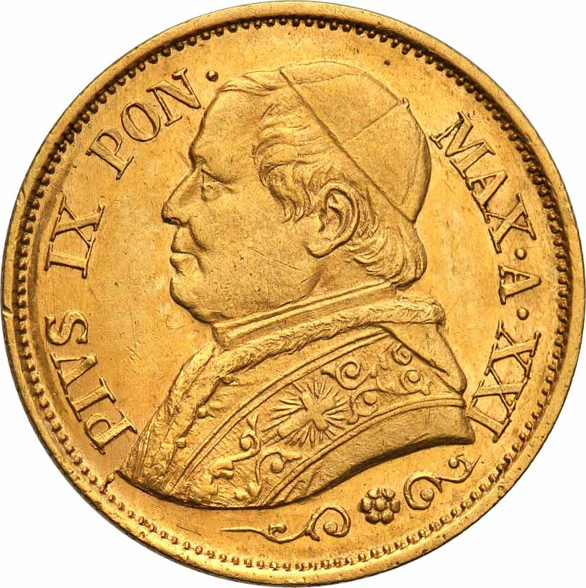 Watykan. Pius 1846-1878, 10 lirów 1867/XXI